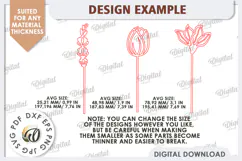 Wooden Decoration Flowers Laser Cut. Wooden Wildflowers SVG Product Image 2