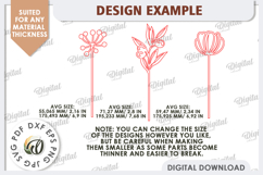 Wooden Decoration Flowers Laser Cut. Wooden Wildflowers SVG Product Image 2