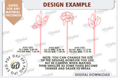 Wooden Decoration Flowers Laser Cut. Wooden Wildflowers SVG Product Image 2