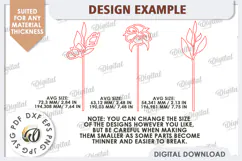 Wooden Decoration Flowers Laser Cut. Wooden Wildflowers SVG Product Image 2