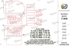 3D Easter Baskets Bundle Laser Cut. Easter Egg Holder SVG Product Image 4
