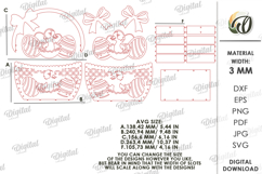 3D Easter Basket Laser Cut. Easter Egg Holder SVG Product Image 3