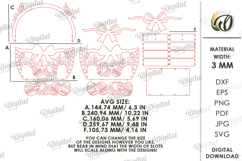 3D Easter Basket Laser Cut. Easter Egg Holder SVG Product Image 3