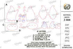 3D Easter Gnomes Laser Cut. Easter Stand Decor SVG Product Image 2