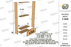 Flower Frame With Glass Tube Laser Cut. Flower Holder SVG Product Image 2