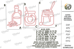 Kitchen Line Art Decor Laser Cut. Wall Decor SVG Product Image 2