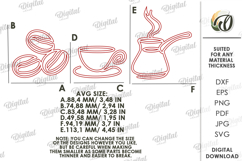 Kitchen Line Art Decor Laser Cut. Wall Decor SVG Product Image 2