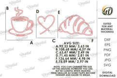 Kitchen Line Art Decor Laser Cut. Wall Decor SVG Product Image 2