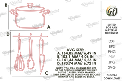 Kitchen Line Art Decor Laser Cut. Wall Decor SVG Product Image 2