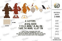 3D Layered Gnome Laser Cut. Standing Decor SVG Product Image 2
