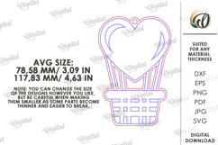 Valentine&#039;s Day Paintable Ornament Laser Cut. Valentine SVG Product Image 2