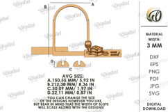 3D Photo Holder Frame Laser Cut. String Display Stand SVG Product Image 2