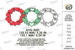 Valentine's Day Wreath Laser Cut. Valentine Wall Decor SVG Product Image 2