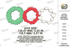 Valentine's Day Wreath Laser Cut. Valentine Wall Decor SVG Product Image 2