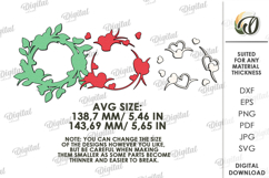 Valentine's Day Wreath Laser Cut. Valentine Wall Decor SVG Product Image 2
