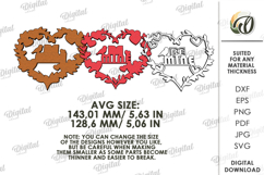 Valentine's Day Wreath Laser Cut. Valentine Wall Decor SVG Product Image 2