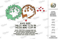 Valentine's Day Wreath Laser Cut. Valentine Wall Decor SVG Product Image 2