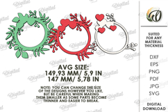 Valentine's Day Wreath Laser Cut. Valentine Wall Decor SVG Product Image 2