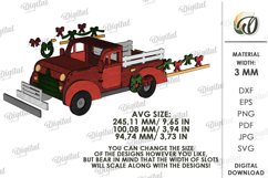 3D Christmas Truck Decor Laser Cut. Christmas SVG Product Image 4