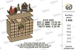 Christmas Advent Calendar Laser Cut. Christmas Countdown SVG Product Image 5