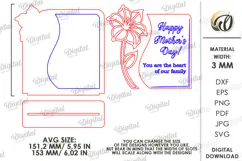 Floral Gift Card Laser Cut. Mother's Day Gift Card SVG Product Image 2