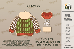Christmas Sweater Ornament Laser Cut. Christmas Decor SVG Product Image 2