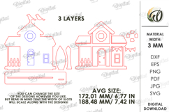Summer Layered House Laser Cut. House Stand Decor SVG Product Image 2