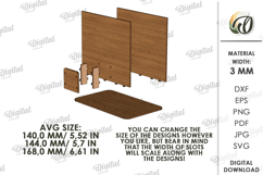 Napkin Holder With Toothpick Holder Laser Cut. Kitchen SVG Product Image 2