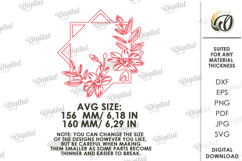 Floral Wall Art Laser Cut. Wooden Flower Wall Decor SVG Product Image 2