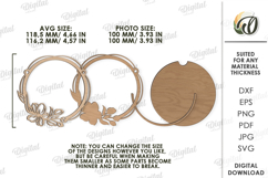Floral Photo Frame Laser Cut. Home Decor SVG Product Image 2