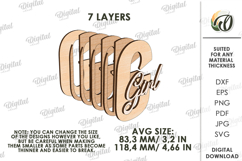 3D Word stand decor Laser Cut. Girl SVG. Flower holder Product Image 2