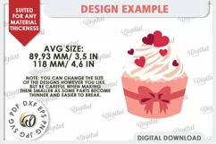 Valentine's Layered Card PaperCut. Love Sign SVG. Cupcake Product Image 3