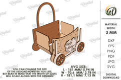 Mother's Day Flower Gift Box Laser Cut. Flower Holder SVG Product Image 2