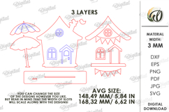 Summer Layered House Laser Cut. House Stand Decor SVG Product Image 2