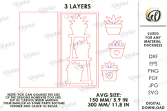 Triple plant Wall Decor Laser Cut. Rustic Home sign SVG Product Image 2