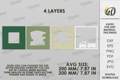 3D Baby Photo Frame. Birth Stats Shadow Box Papercut Product Image 2