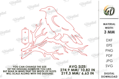 Tree Branch Silhouette Decor Laser Cut. Raven SVG Product Image 2
