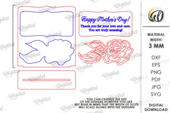 Floral Gift Card Laser Cut. Mother's Day Gift Card SVG Product Image 2
