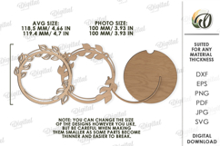 Floral Photo Frame Laser Cut. Home Decor SVG Product Image 2