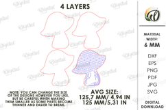 Fall Mushroom Stand Laser Cut. Standing Home Decor SVG Product Image 2