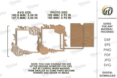 Floral Photo Frame Laser Cut. Home Decor SVG Product Image 2