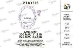 Baby Birth Announcement Sign Laser Cut. Baby Birth Stats SVG Product Image 2