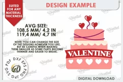 Valentine's Layered Card PaperCut. Love Sign SVG. Cake SVG Product Image 3