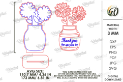 Floral Gift Card Laser Cut. Mother&#039;s Day Gift Card SVG Product Image 2