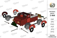 3D Christmas Truck Decor Laser Cut. Christmas SVG Product Image 5