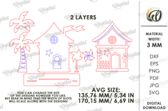 Summer Layered House Laser Cut. House Stand Decor SVG Product Image 2