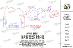 Kid's Room Decor Laser Cut. Baby Room Door Sign SVG Product Image 2