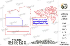 Floral Gift Card Laser Cut. Mother's Day Gift Card SVG Product Image 2