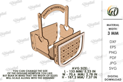 Mother's Day Flower Gift Box Laser Cut. Flower Holder SVG Product Image 2