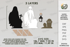 Halloween Ghost Stand Laser Cut. Halloween Stand Decor SVG Product Image 2
